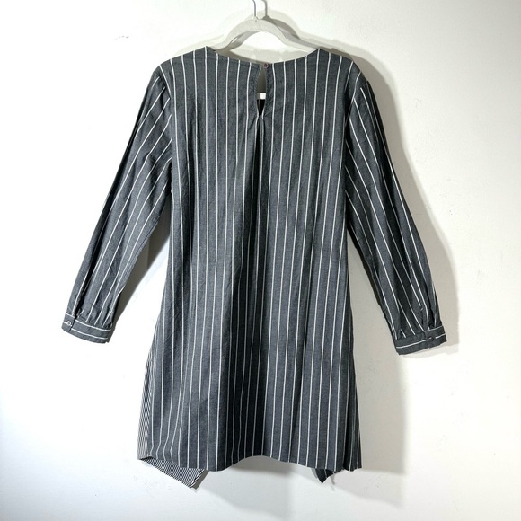 Pleione Anthropologie Mixed Media Tie-Front Striped Dress - Picture 6 of 10